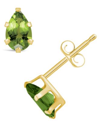Gemstone Stud Earrings in 10k Yellow Gold