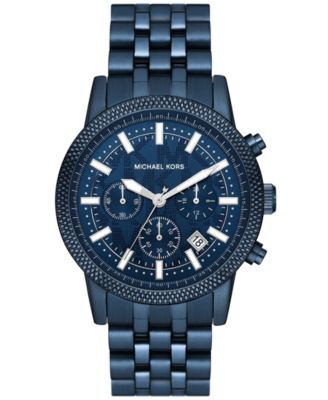 Michael Kors Men's Hutton Stainless Steel Chronograph Watch Blue/Silver