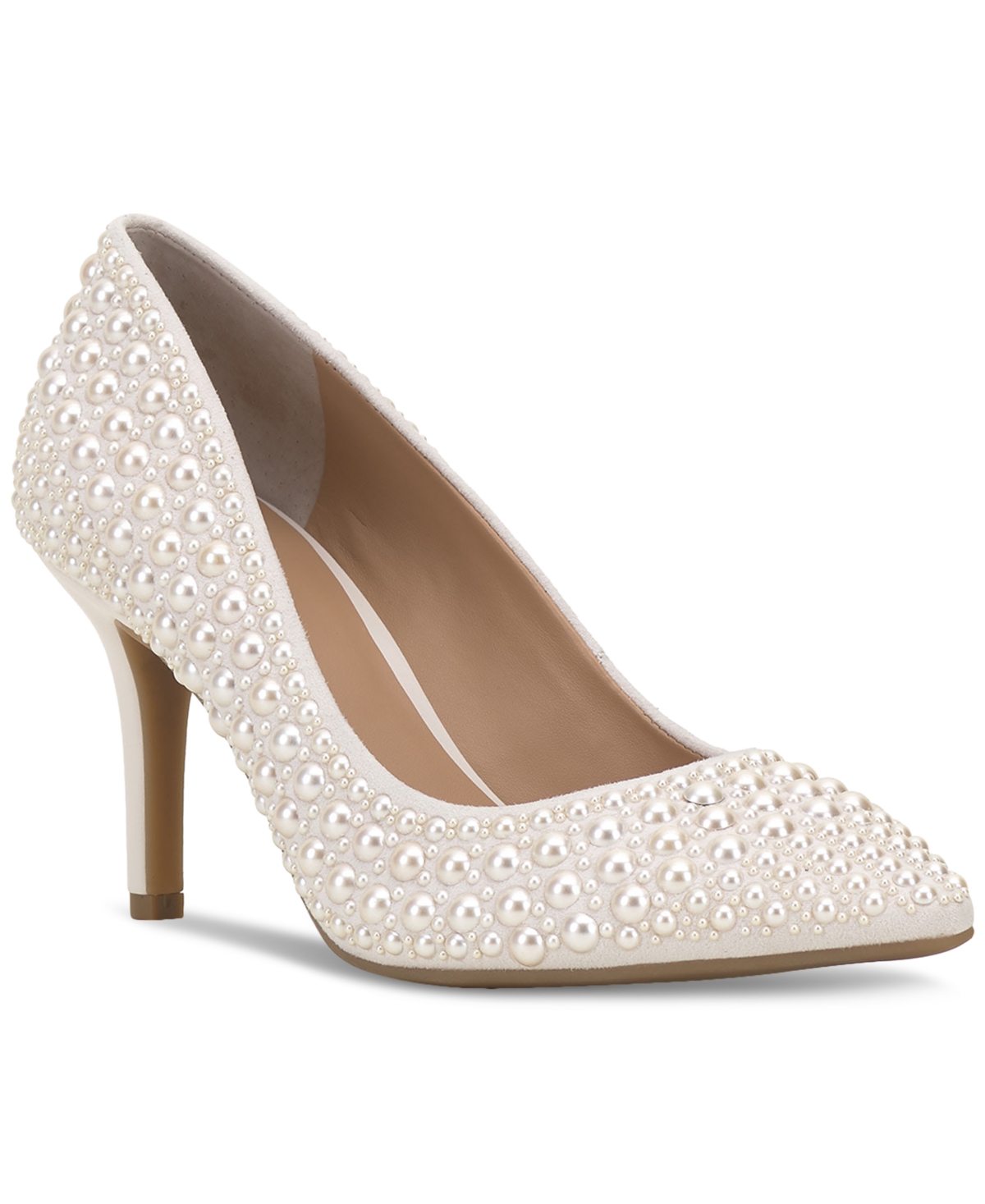 Inc International Concepts Women's Zitah Embellished Pointed Toe Pumps, Created For Macy's In Pearl