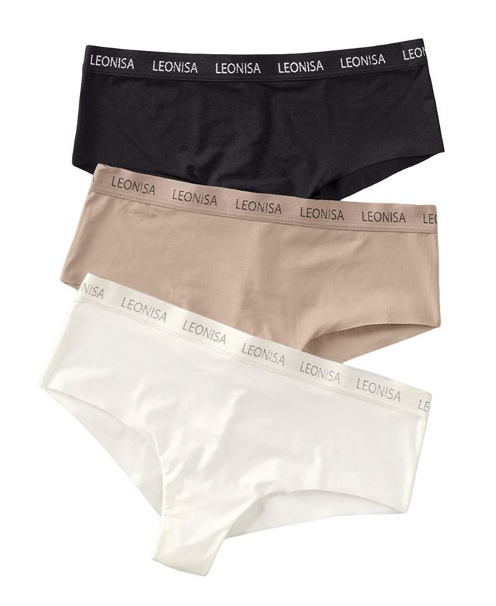 Leonisa 3-Pack no Show Cheeky Underwear for Women - Cotton Panties