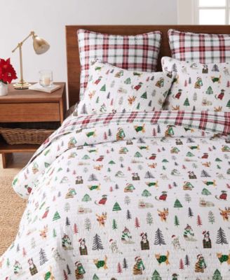 Meowy Christmas Reversible 3-Pc. Quilt Set, King