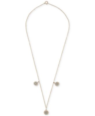 London Blue Topaz (1/10 ct. t.w.) & Lab-grown White Sapphire (1/3 ct. t.w.) Dangle Star Statement Necklace in 14k Gold-Plated Sterling Silver, 16" + 2" extender
