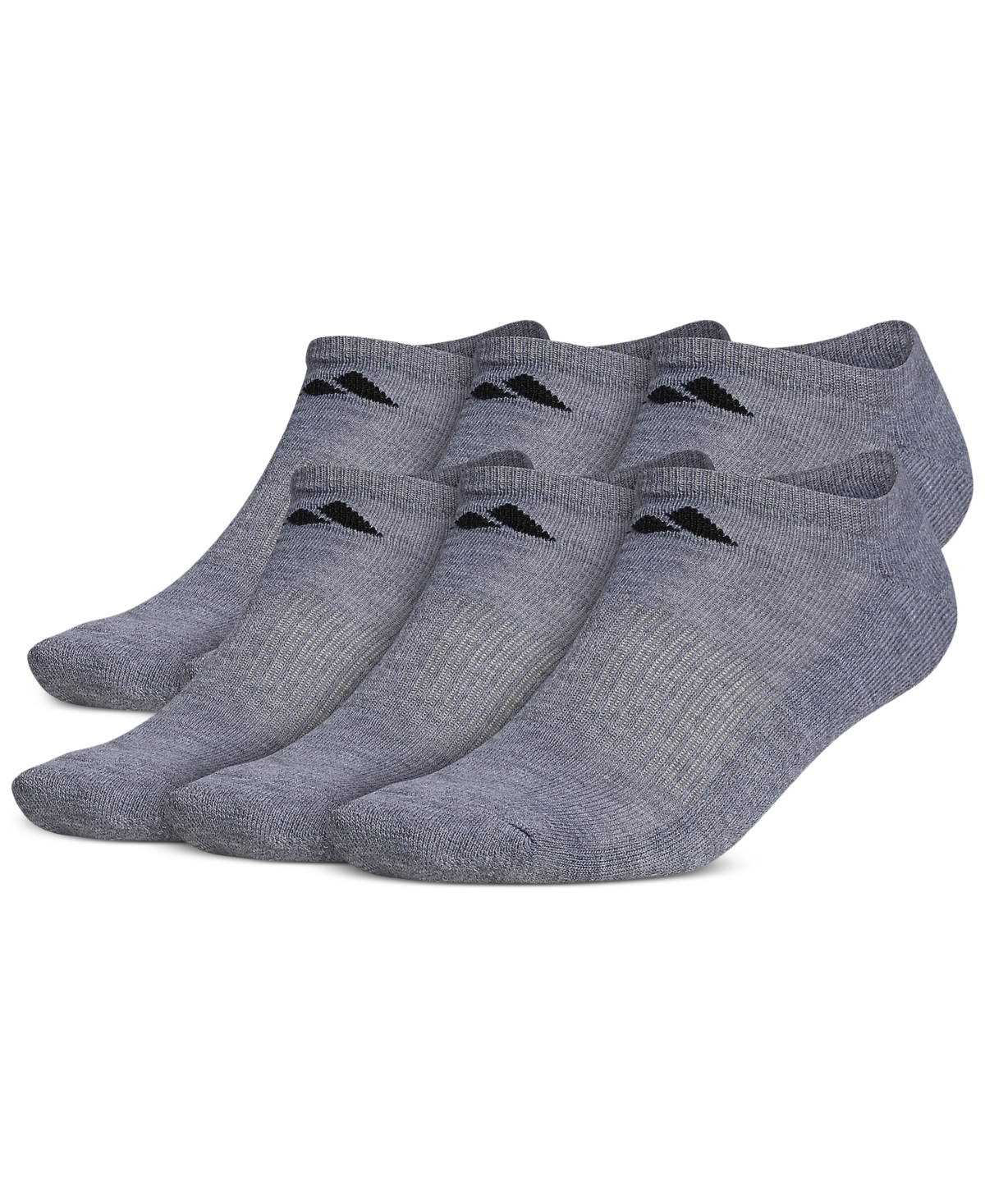 Adidas Originals Men's Cushioned Athletic 6-pack No Show Socks In Medium Grey