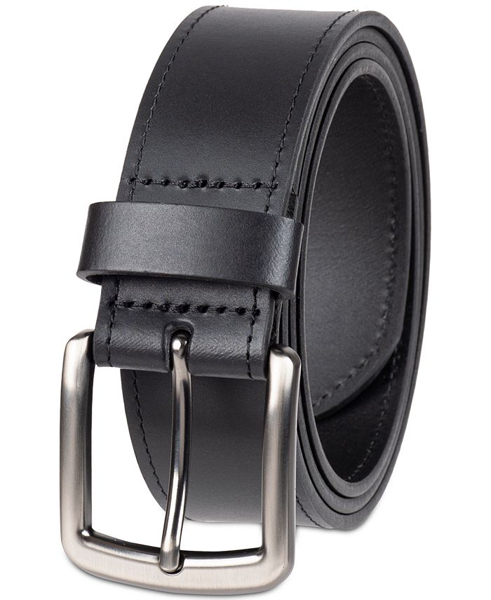 designer black leather belt