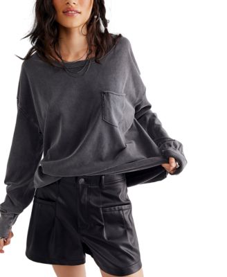 Free People - Women's Fade Into You Long-Sleeve Cotton T-Shirt