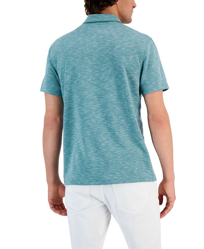 Alfani Alfatech Short Sleeve Marled Polo Shirt, Created for Macy's Macy's