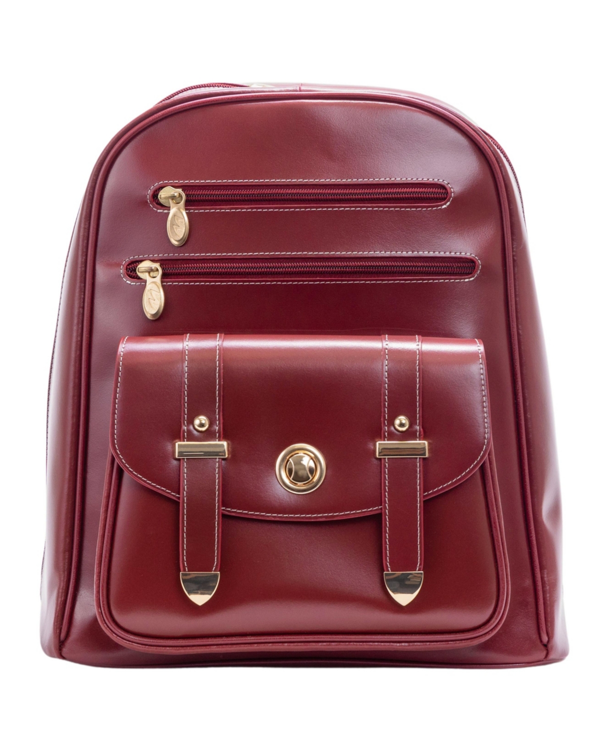 Mcklein Robbins Leather Business Laptop Tablet Backpack In Red