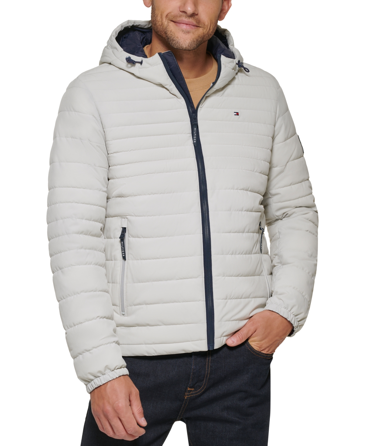 Tommy Hilfiger Men's Stretch Quilted Hooded Jacket