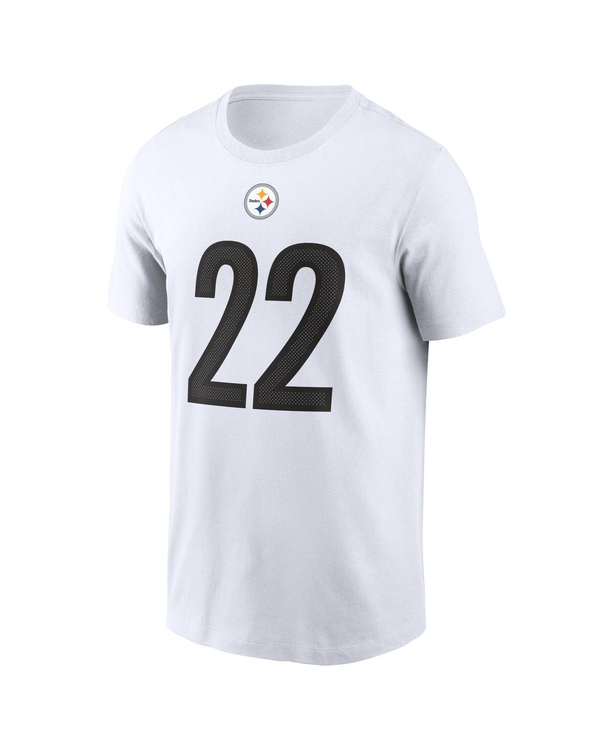 Shop Nike Men's  Najee Harris White Pittsburgh Steelers Player Name And Number T-shirt