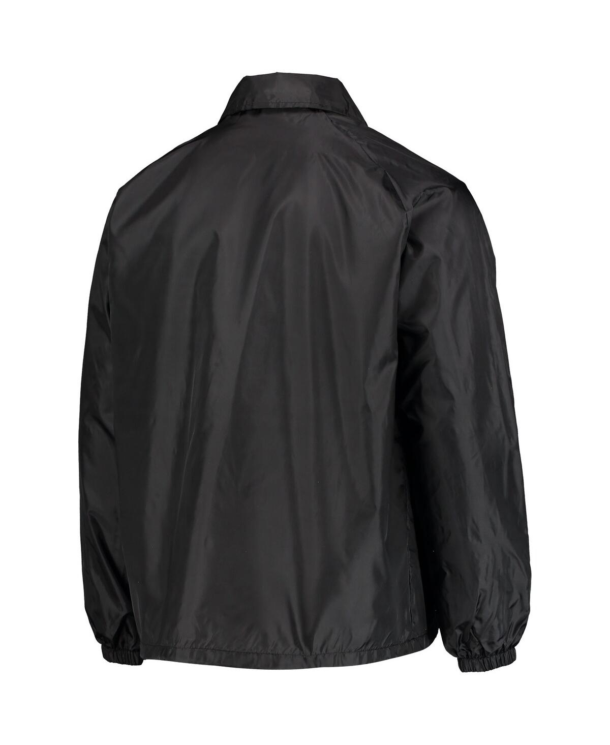 Men's Black Minnesota Vikings Coaches Classic Raglan Full-Snap Windbreaker Jacket