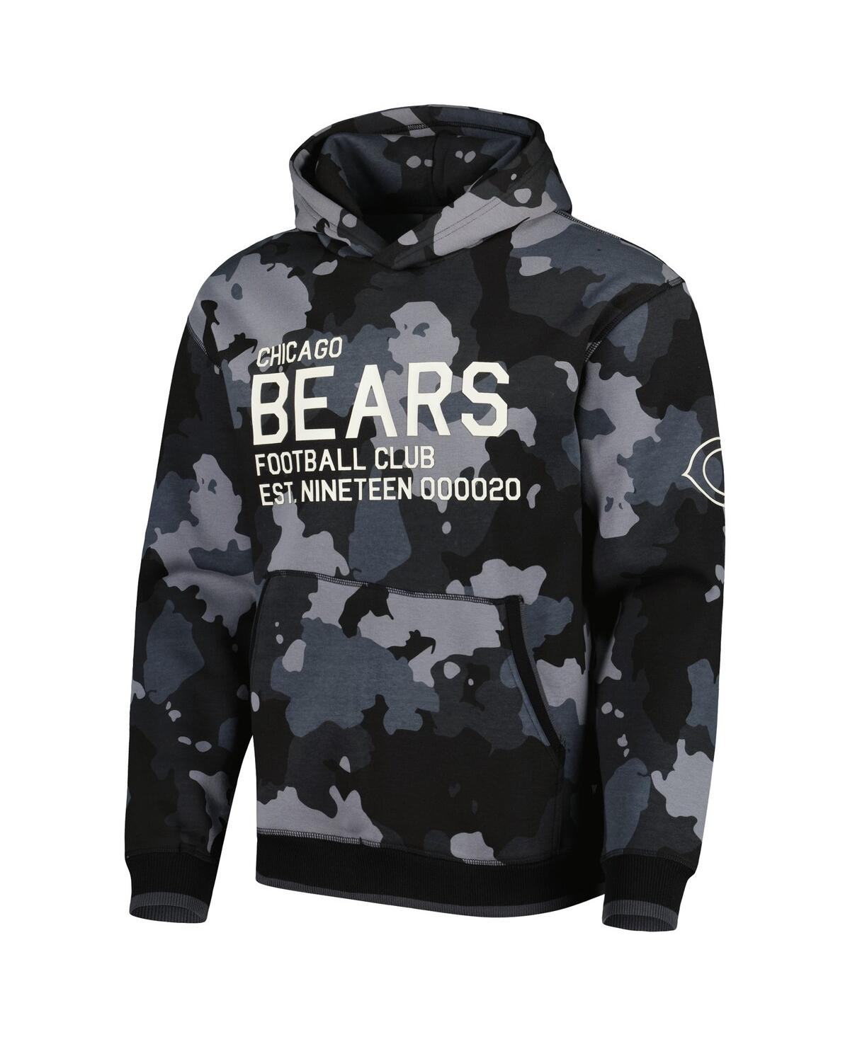 Shop The Wild Collective Men's  Black Chicago Bears Camo Pullover Hoodie