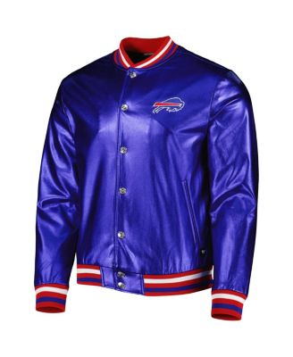 Men's Royal Buffalo Bills Metallic Bomber Full-Snap Jacket