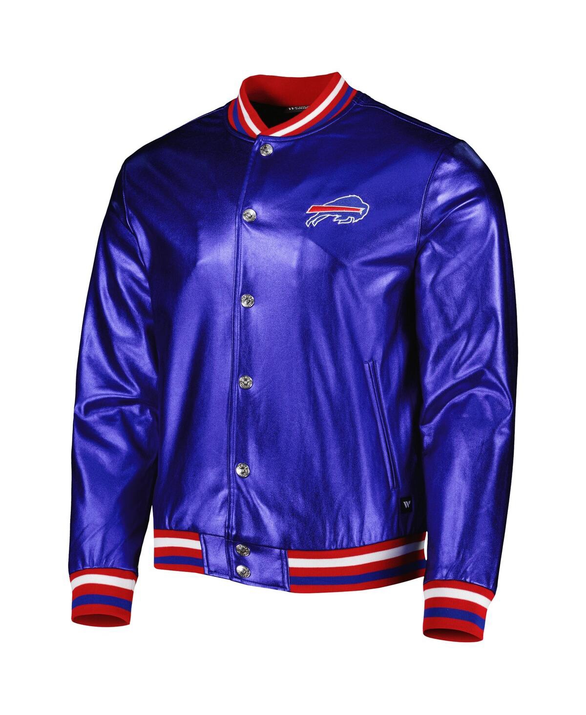 Shop The Wild Collective Men's  Royal Buffalo Bills Metallic Bomber Full-snap Jacket