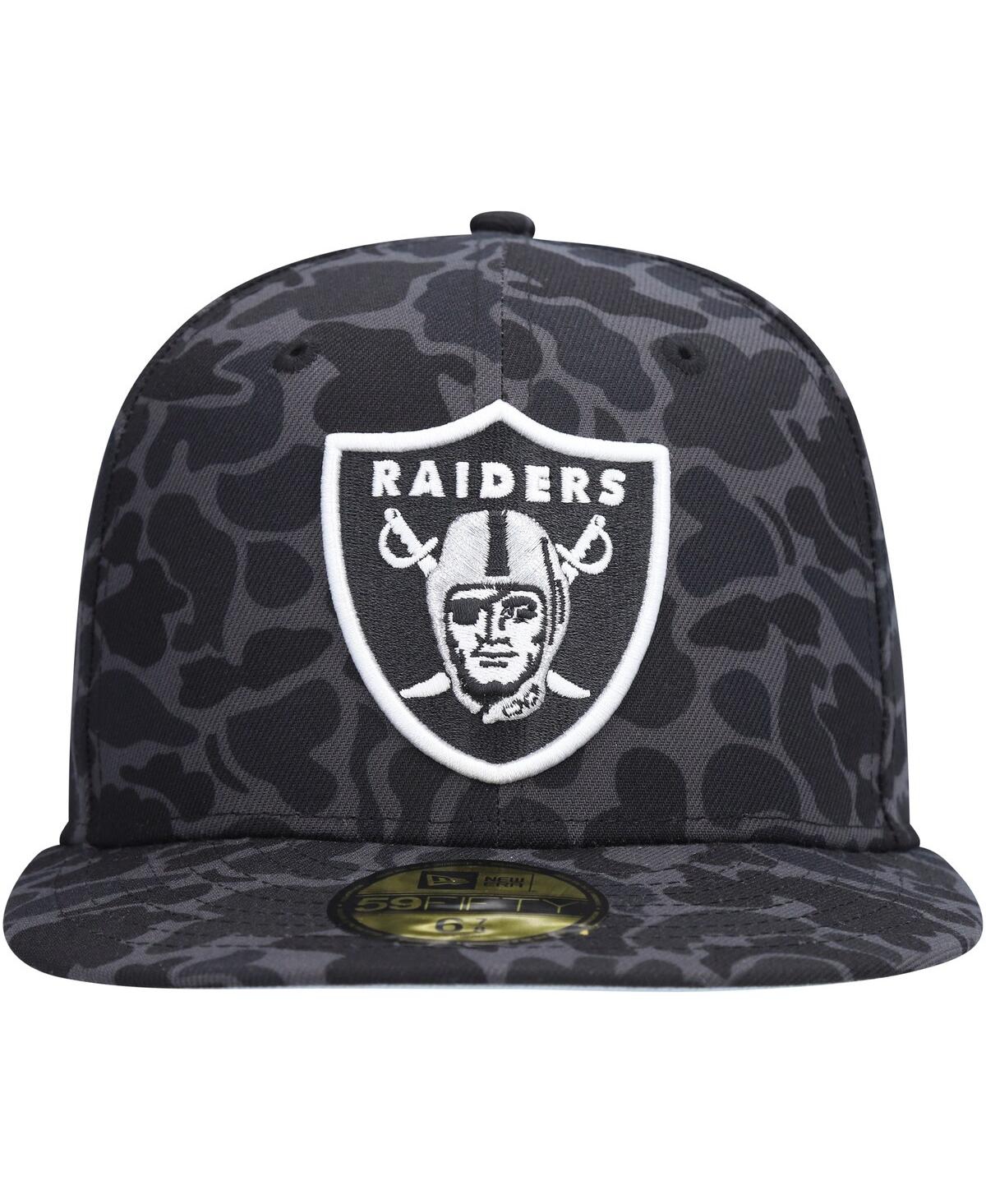 Men's New EraLas Vegas Raiders Amoeba Camo 59FIFTY Fitted Hat - Black