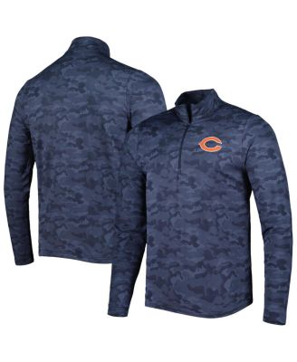 Men's Navy Chicago Bears Brigade Quarter-Zip Sweatshirt