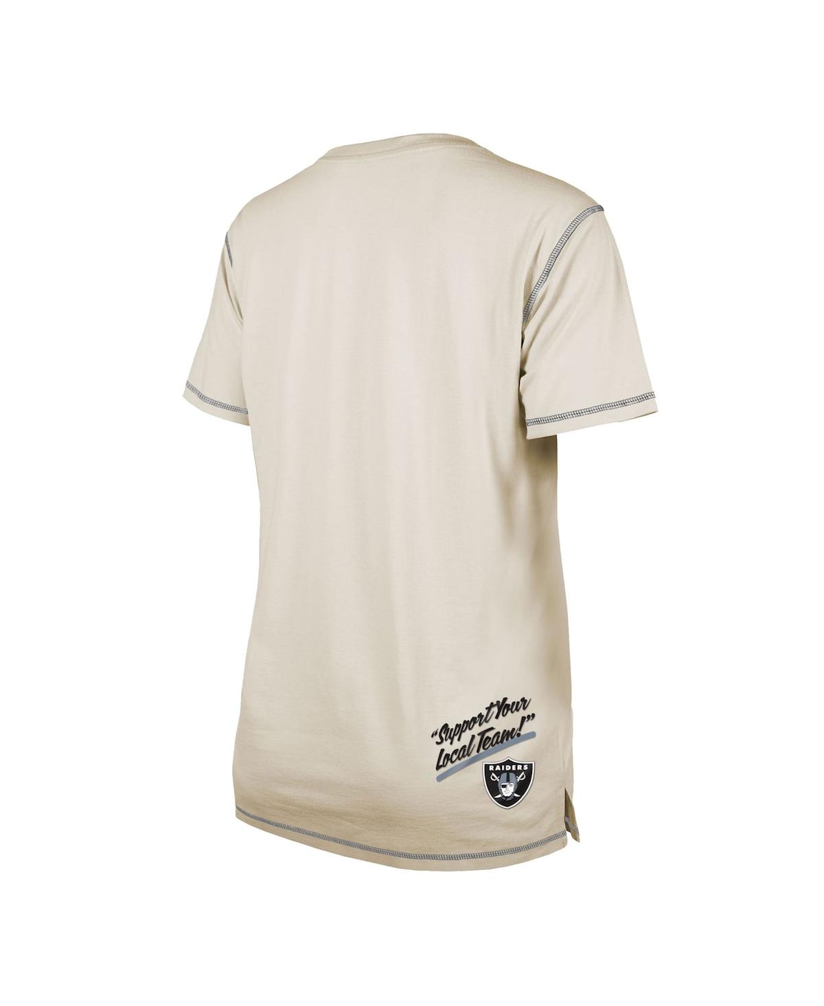 Shop New Era Women's  Cream Las Vegas Raiders Split T-shirt