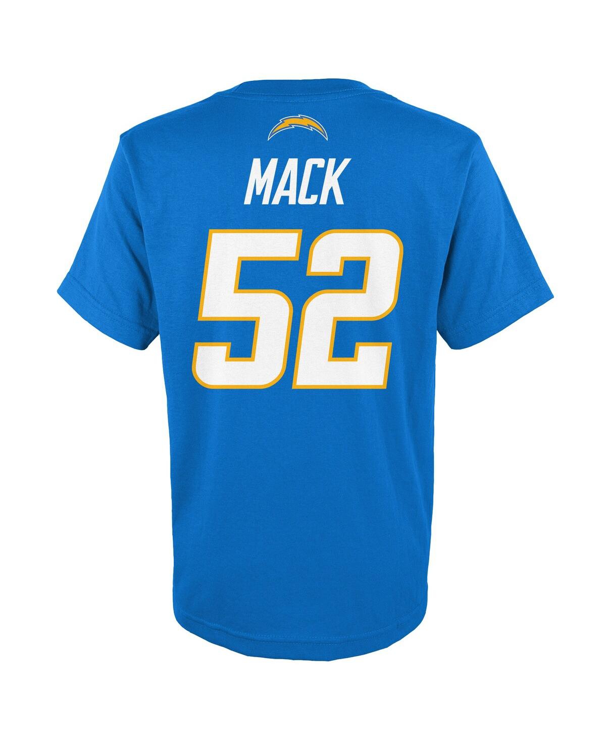 Outerstuff Big Boys Khalil Mack Powder Blue Los Angeles Chargers Mainliner Player Name And Number T-shirt In Powder Blue