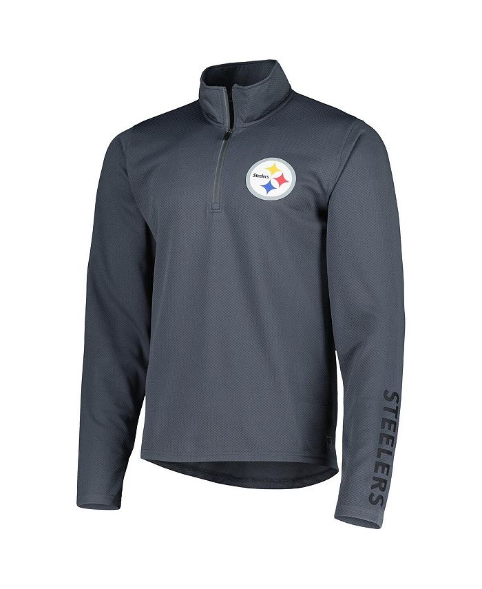 MSX by Michael Strahan Men's Charcoal Pittsburgh Steelers Quarter-Zip ...