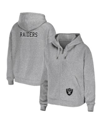 Women's Heathered Gray Las Vegas Raiders Team Full-Zip Hoodie