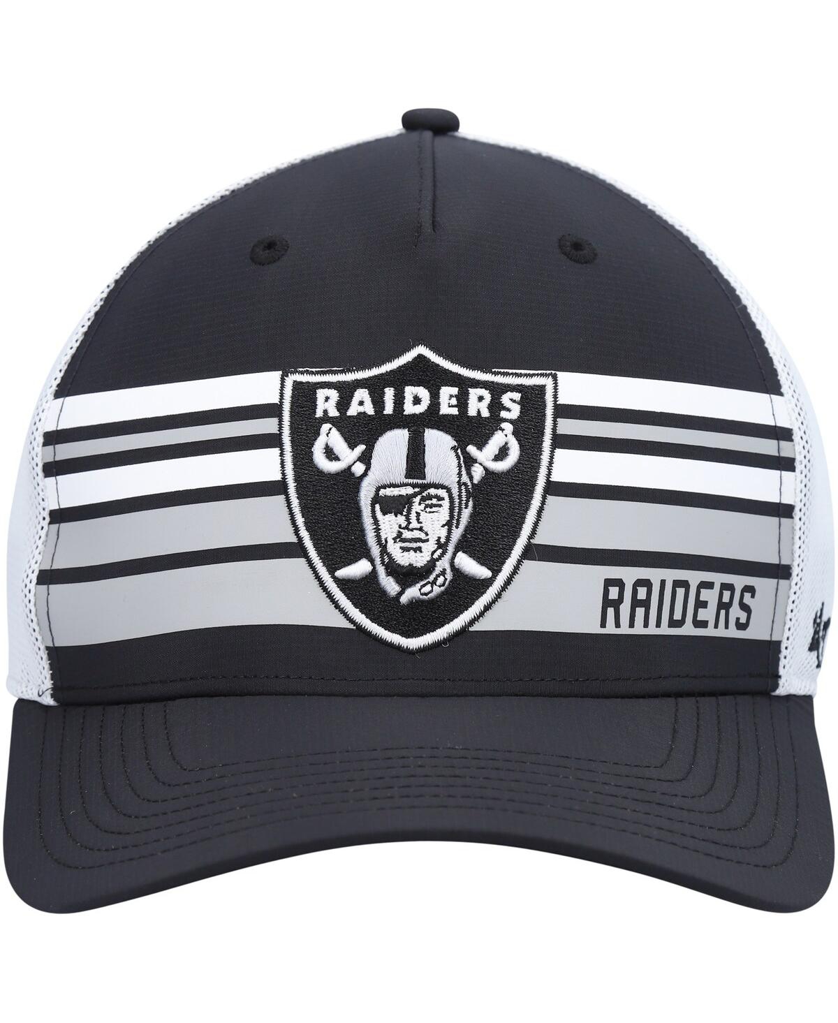 Men's '47 Brandand White Las Vegas Raiders Altitude Ii Mvp Trucker Snapback Hat - Black, White