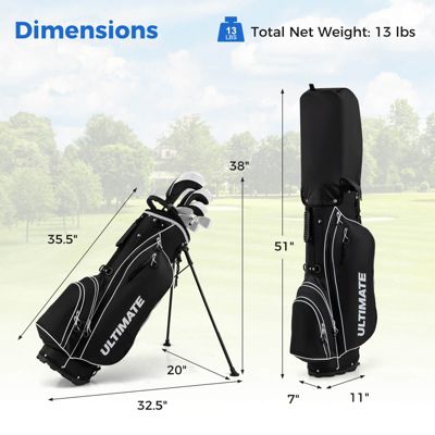 Men's Complete Golf Clubs Package Set 10 Pieces Includes Alloy Driver