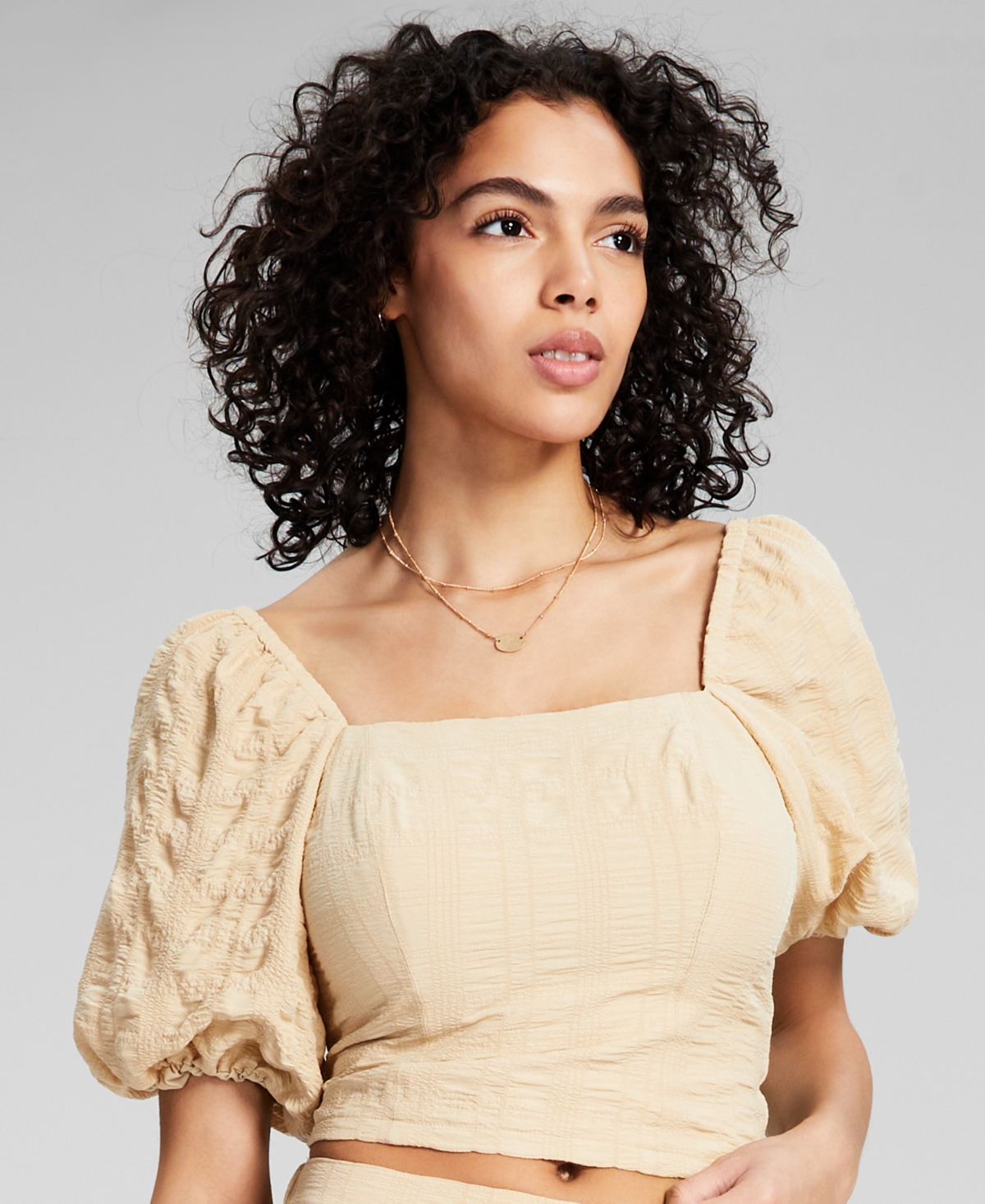 Vianine S S Puff Sleeve Top Swamp