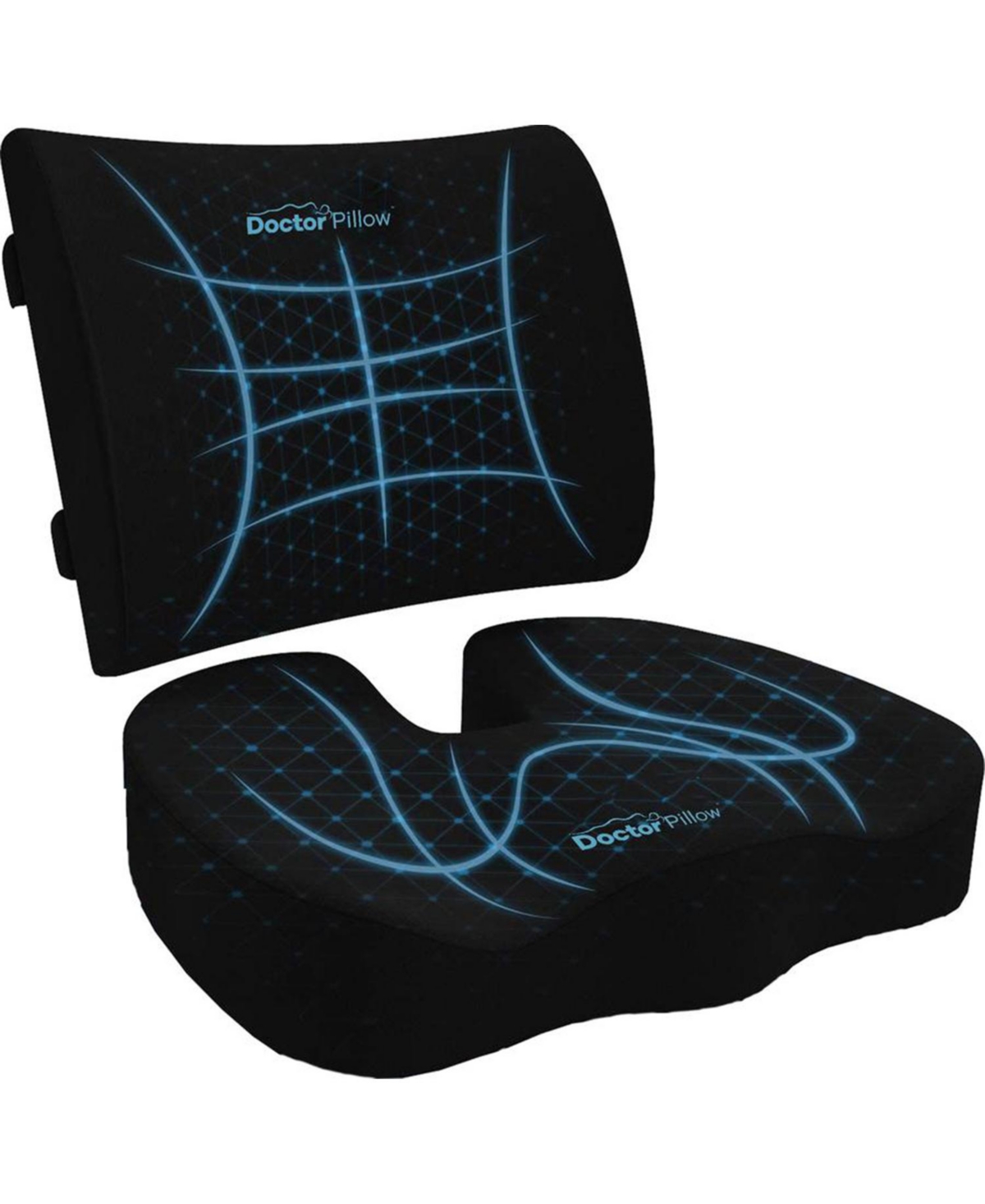 Dr Pillow Supa Modern Comfort Office Cushion Set In Black