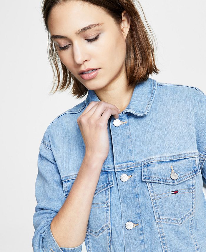Tommy Jeans Women's Colorblocked Denim Trucker Jacket Macy's