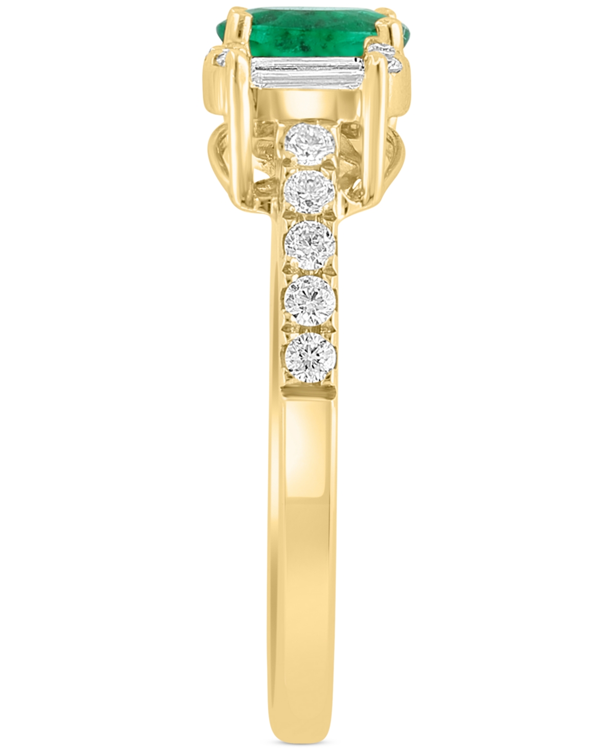 Effy(3/8 ct. t.w.) & Diamond (1/3 ct. t.w.) Cuff Ring in 14k Gold - Emerald