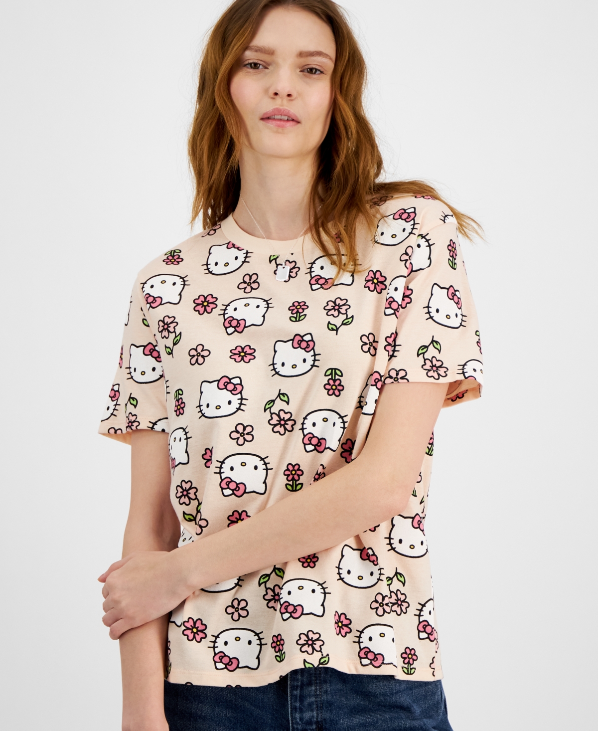 Love Tribe Juniors' Hello Kitty Short-Sleeve Graphic T-Shirt