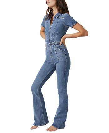 Macys denim jumpsuit discount