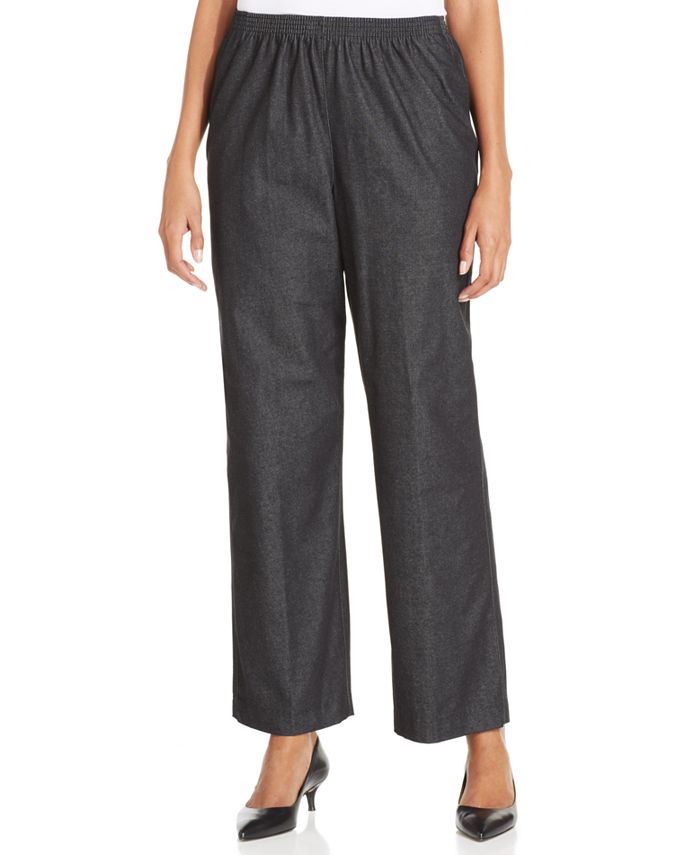 Alfred Dunner Classics Pull On Denim Pants In Petite And Petite Short