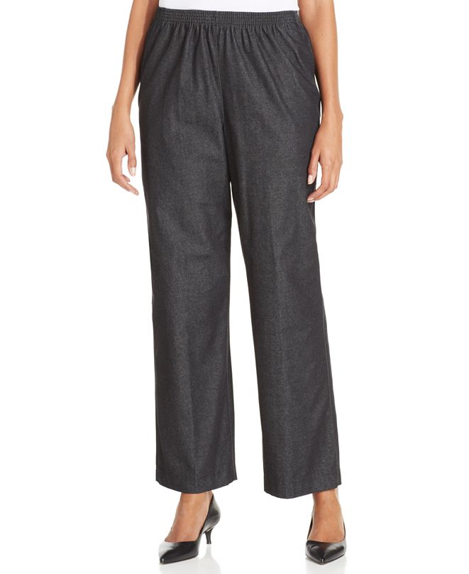 Alfred Dunner Classics Pull-On Denim Pants in Petite and Petite Short ...