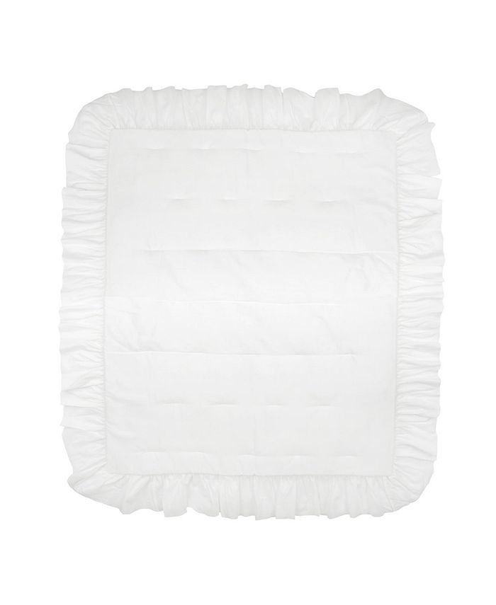 Lambs & Ivy Signature White Cotton Sateen Ruffle Baby/Toddler Quilt