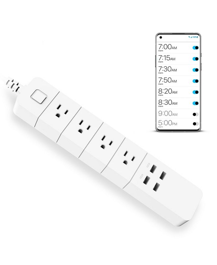 Eco4Life Smart WiFi Power Surge Protector Power Strip(4 Outlets, 4 USB