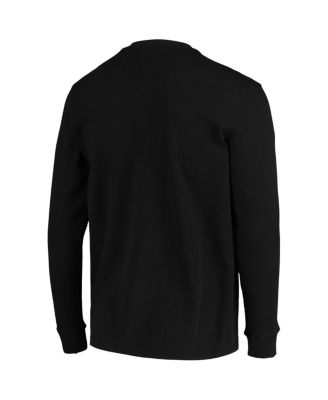 Men's Black Las Vegas Raiders Logo Maverick Thermal Henley Long Sleeve T-shirt