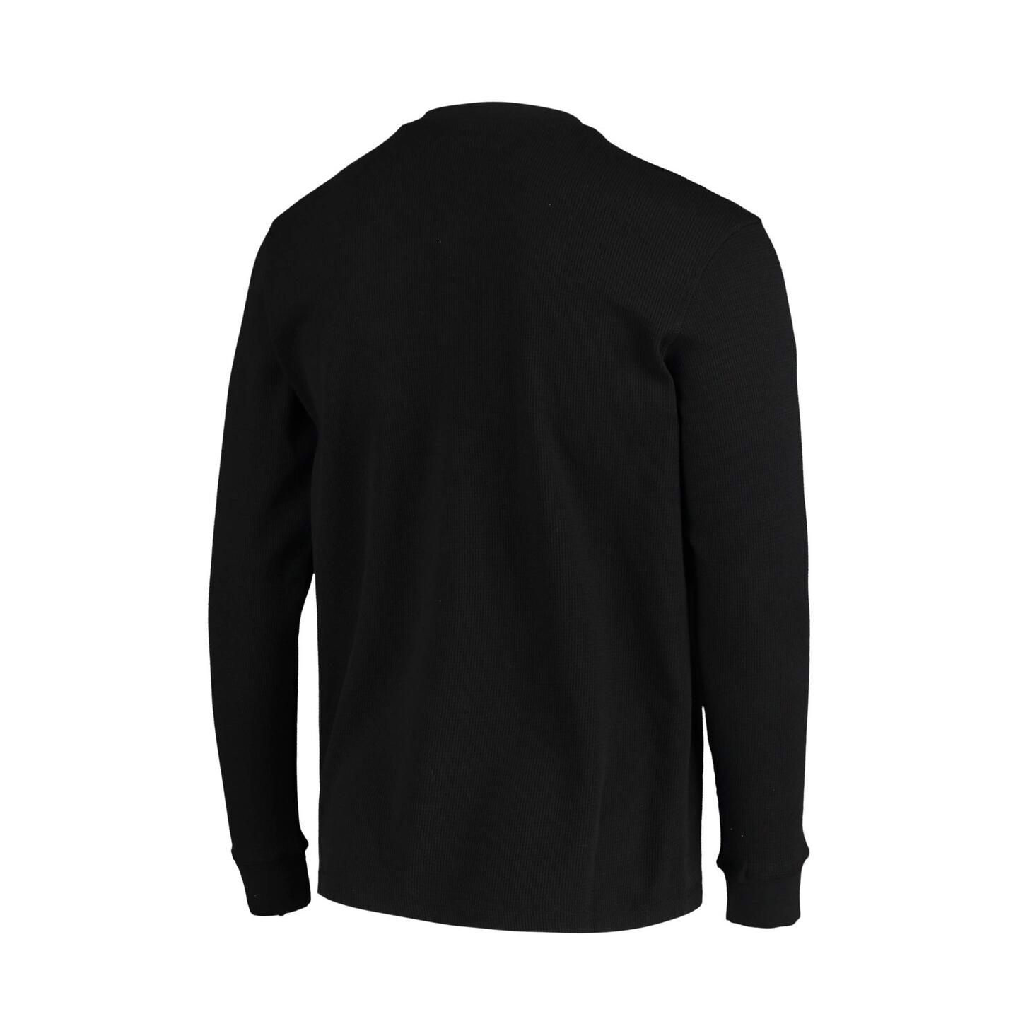 Мужская футболка Dunbrooke Black Las Vegas Raiders Logo Maverick Thermal Henley Long Sleeve — фото 6