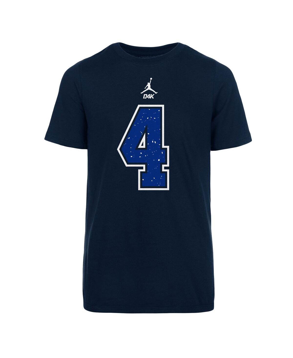 Jordan Big Boys  Brand Dak Prescott Navy Dallas Cowboys Name And Number T-shirt In Navy