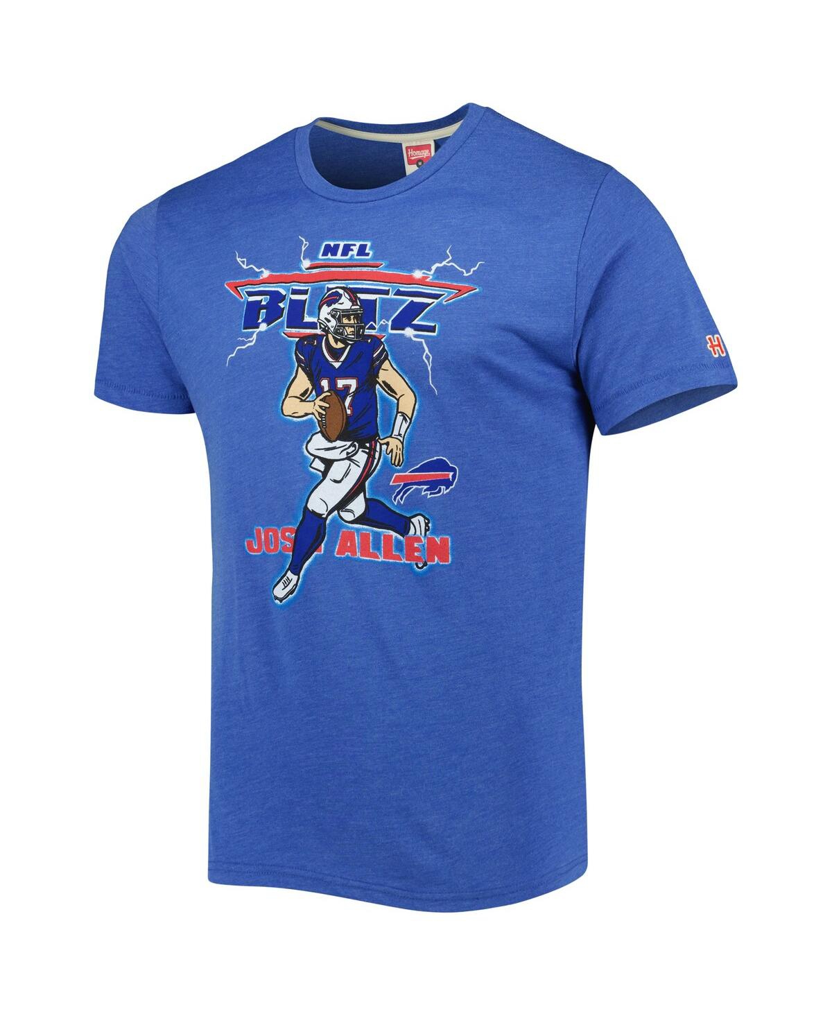 Shop Homage Men's  Josh Allen Heathered Royal Buffalo Bills Nfl Blitz Player Tri-blend T-shirt
