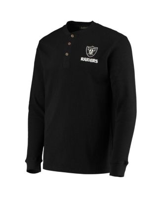 Men's Black Las Vegas Raiders Logo Maverick Thermal Henley Long Sleeve T-shirt