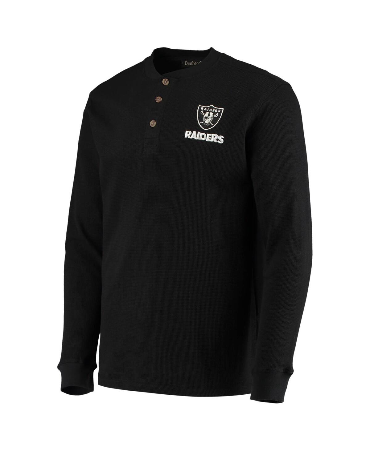 Men's DunbrookeLas Vegas Raiders Logo Maverick Thermal Henley Long Sleeve T-shirt - Black