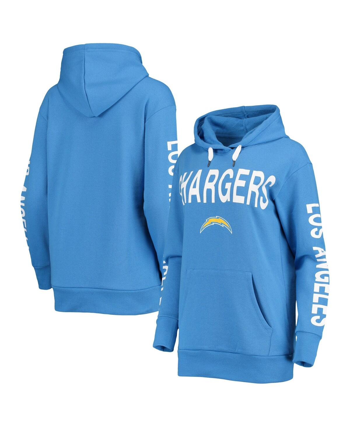 Shop G-iii 4her By Carl Banks Women's  Powder Blue Los Angeles Chargers Extra Point Pullover Hoodie