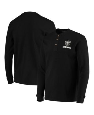 Men's Black Las Vegas Raiders Logo Maverick Thermal Henley Long Sleeve T-shirt