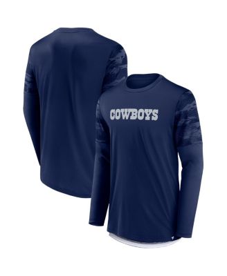 Men's Nike Heather Navy Dallas Cowboys Slub Fashion Long Sleeve T-Shirt