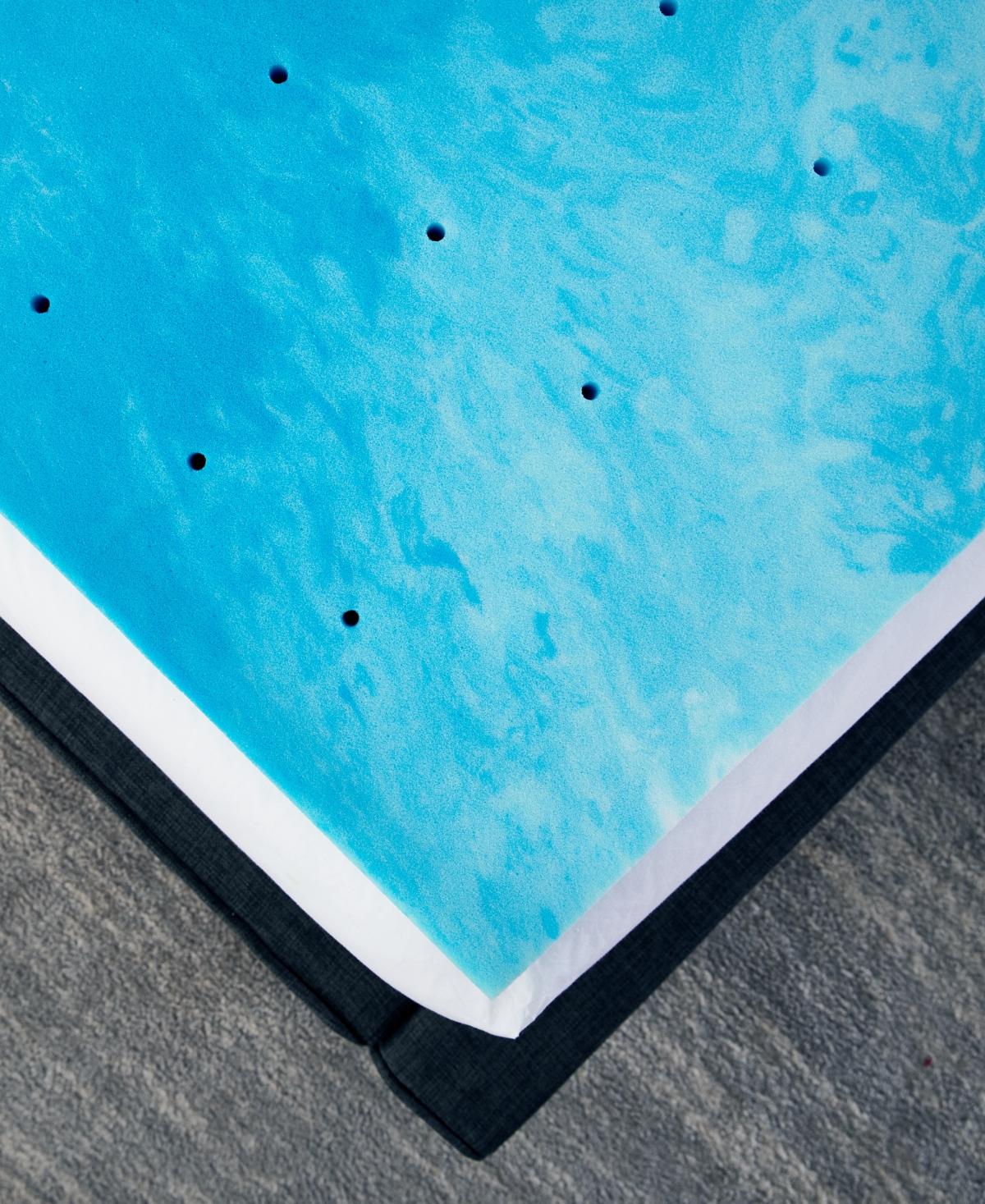 Prosleep Cooling Gel Swirl 2" Memory Foam Mattress Topper, Full In White,blue
