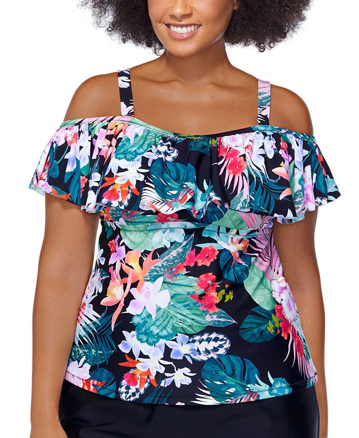 Raisins Curve Sunny Isles Tortuga Flounce Tankini Macy's