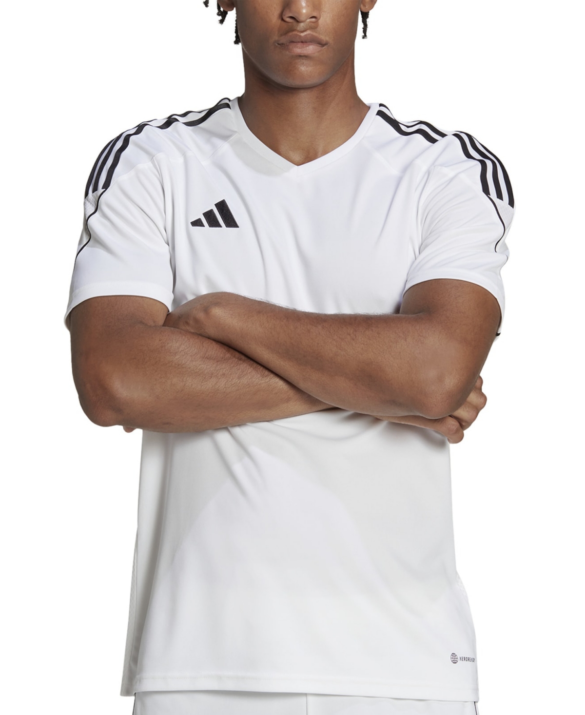 Adidas Originals Men's Tiro 23 League Slim-fit Performance 3-stripes T-shirt In White