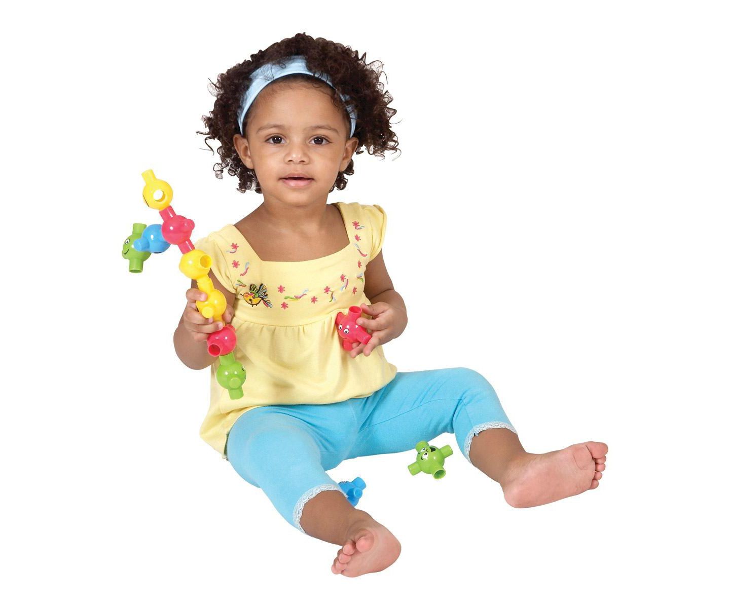 Детский конструктор Kaplan Early Learning Baby Connects: шарики со смайликами, 36 шт — фото 2