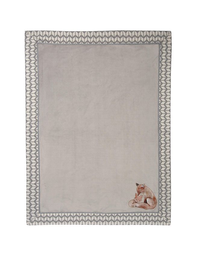 Lambs & Ivy Painted Forest Fox Coral Fleece Baby Blanket Gray Macy's