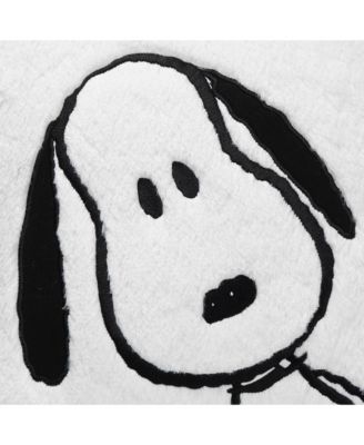 Classic Snoopy White/Black Furry Decorative Nursery Throw Pillow